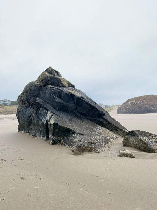 rock on beach, Bandon, OR
