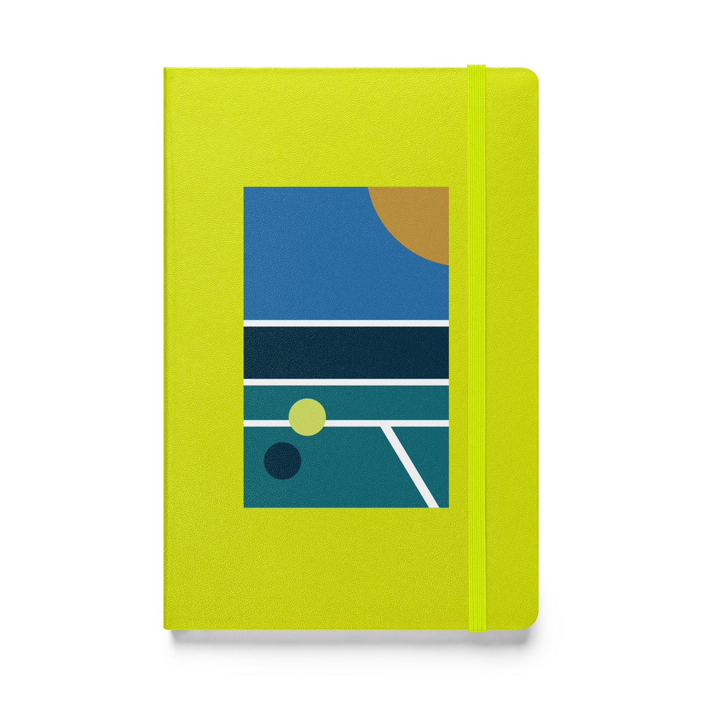 Minimalist Pickleball Court on hardcover bound notebook