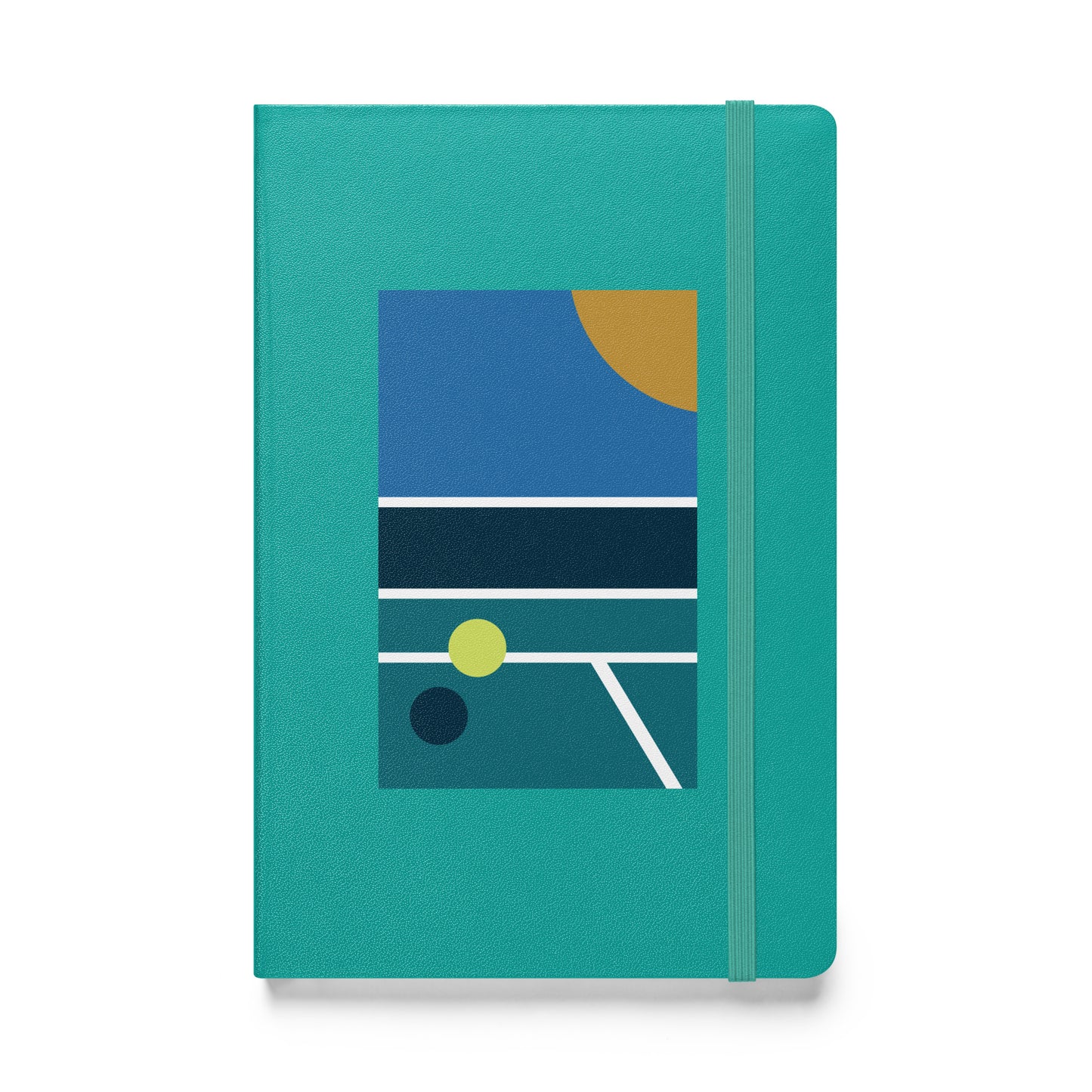 Minimalist Pickleball Court on hardcover bound notebook