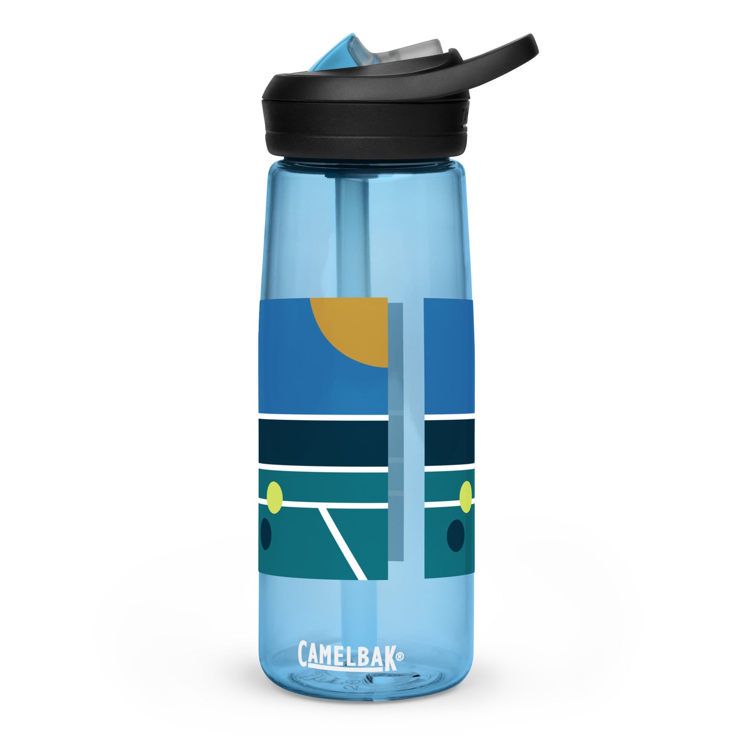 Minimalist Pickleball Court on sports water bottle