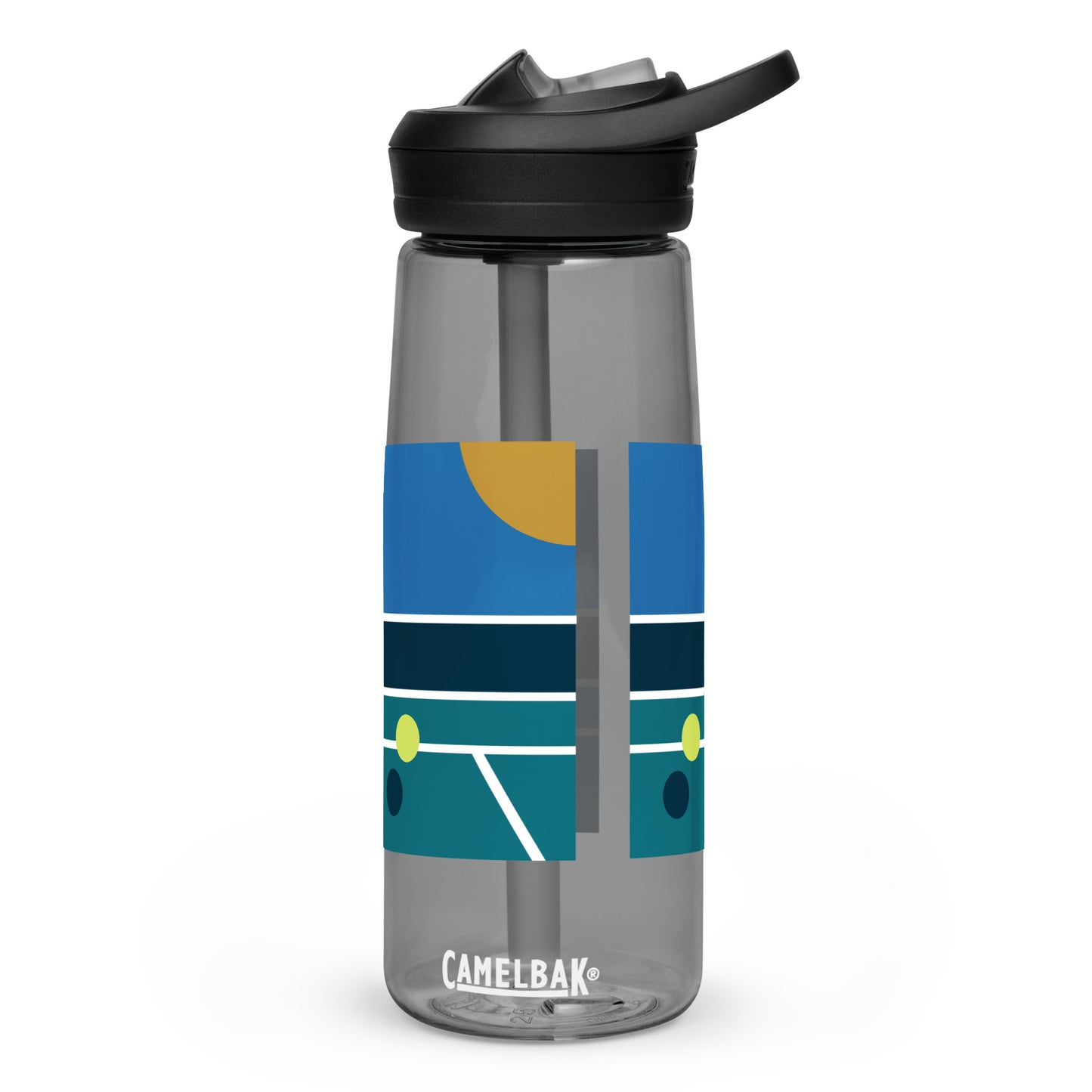 Minimalist Pickleball Court on sports water bottle
