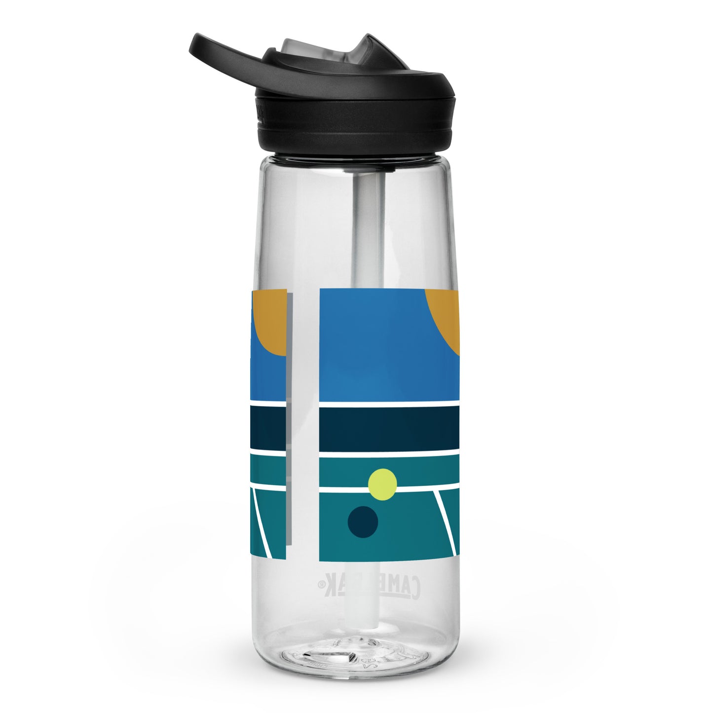 Minimalist Pickleball Court on sports water bottle