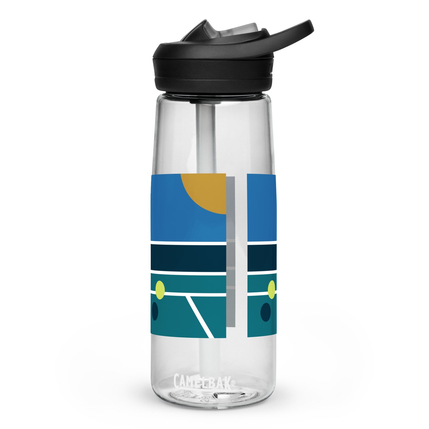 Minimalist Pickleball Court on sports water bottle