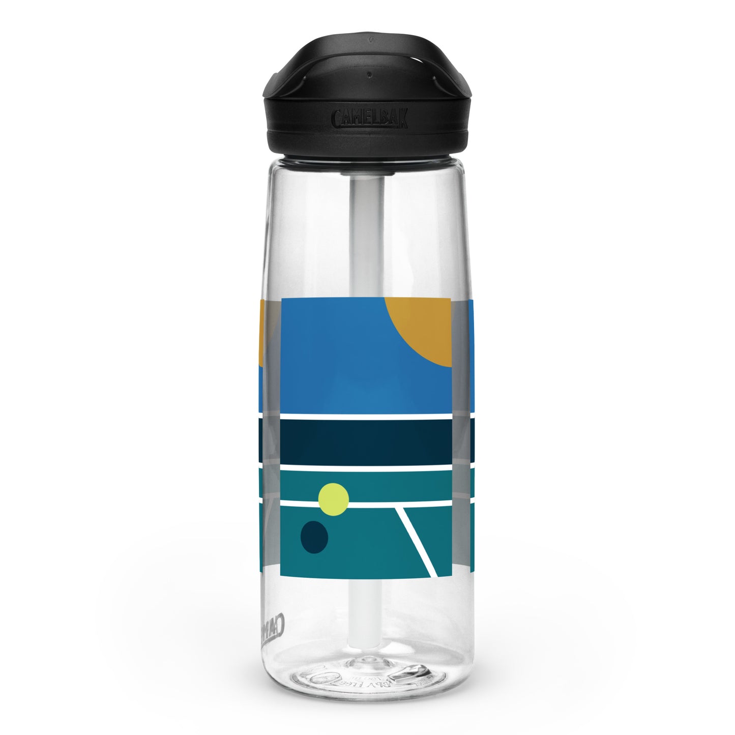 Minimalist Pickleball Court on sports water bottle