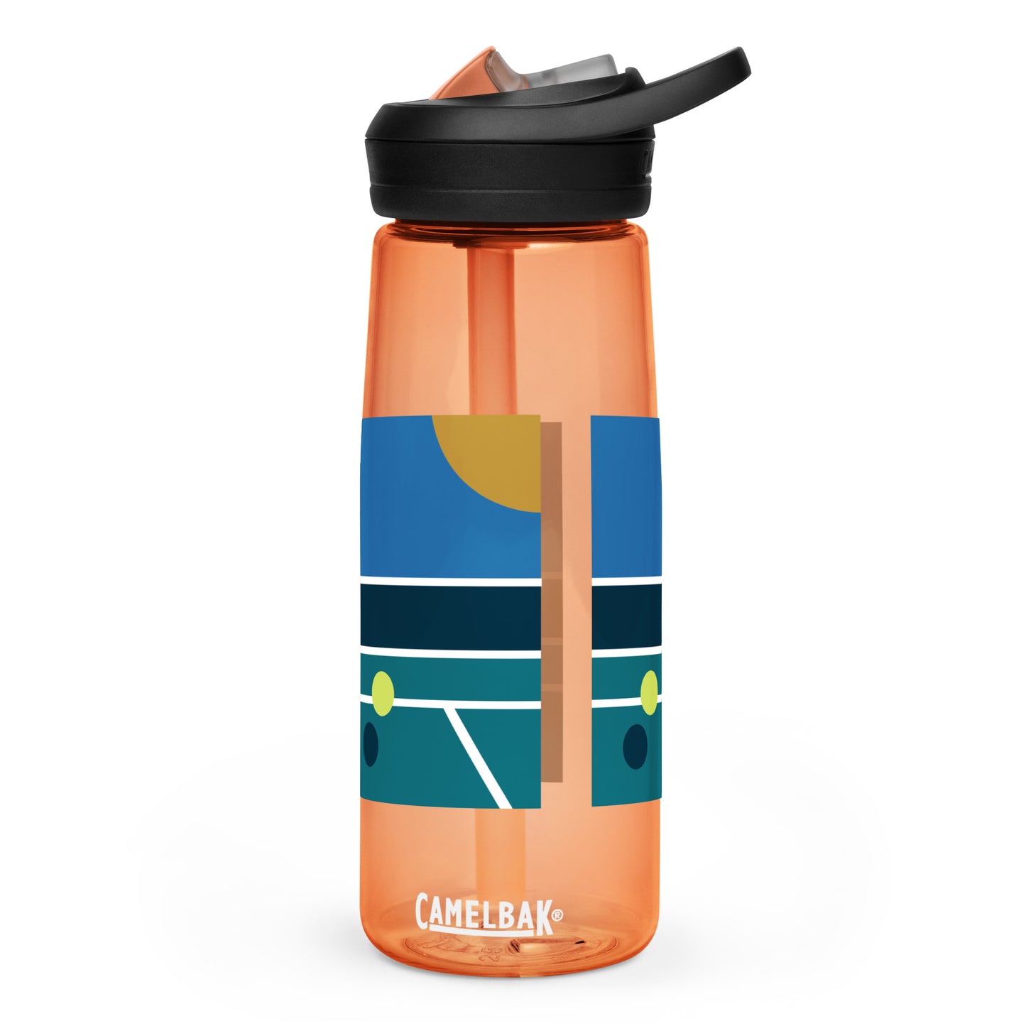 Minimalist Pickleball Court on sports water bottle
