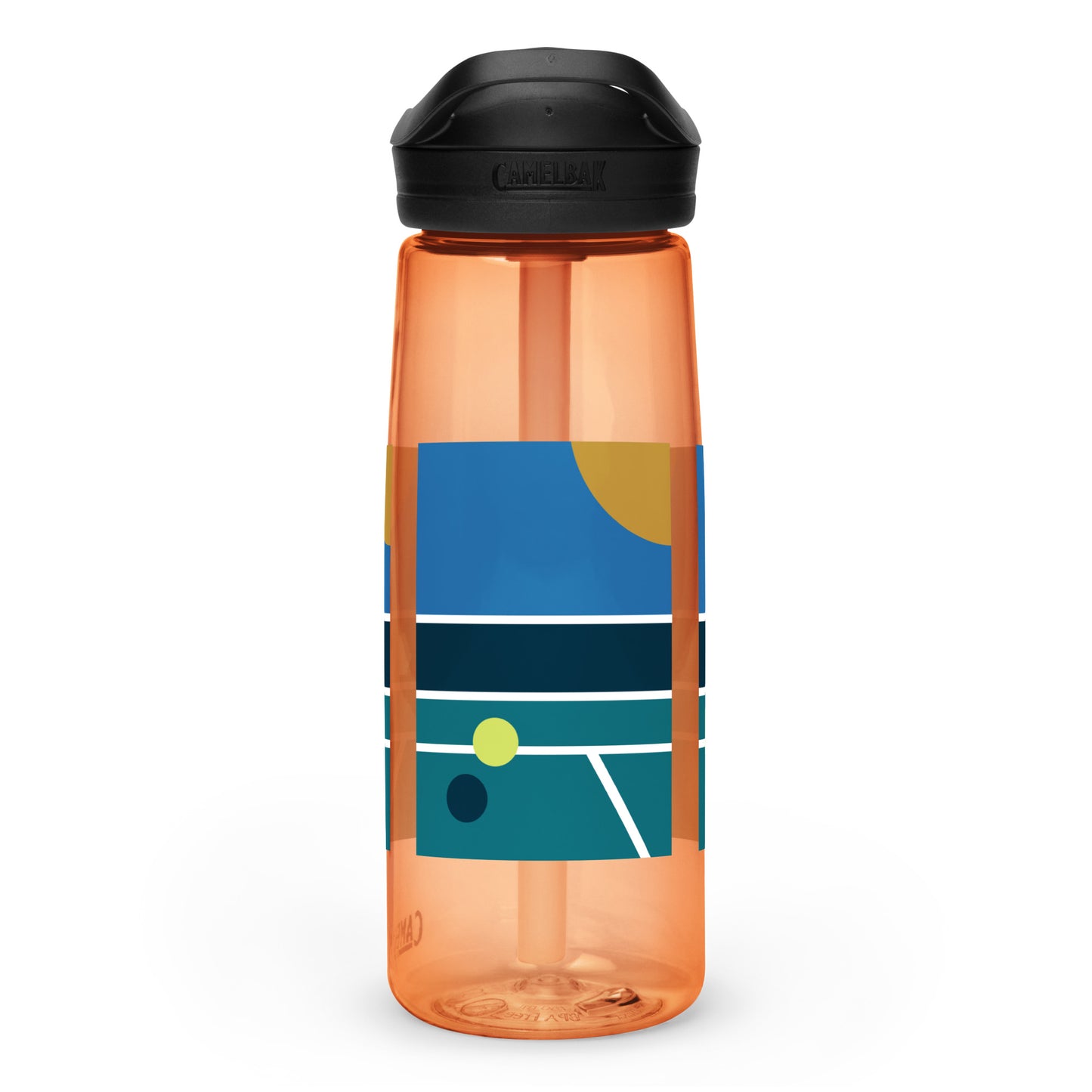 Minimalist Pickleball Court on sports water bottle