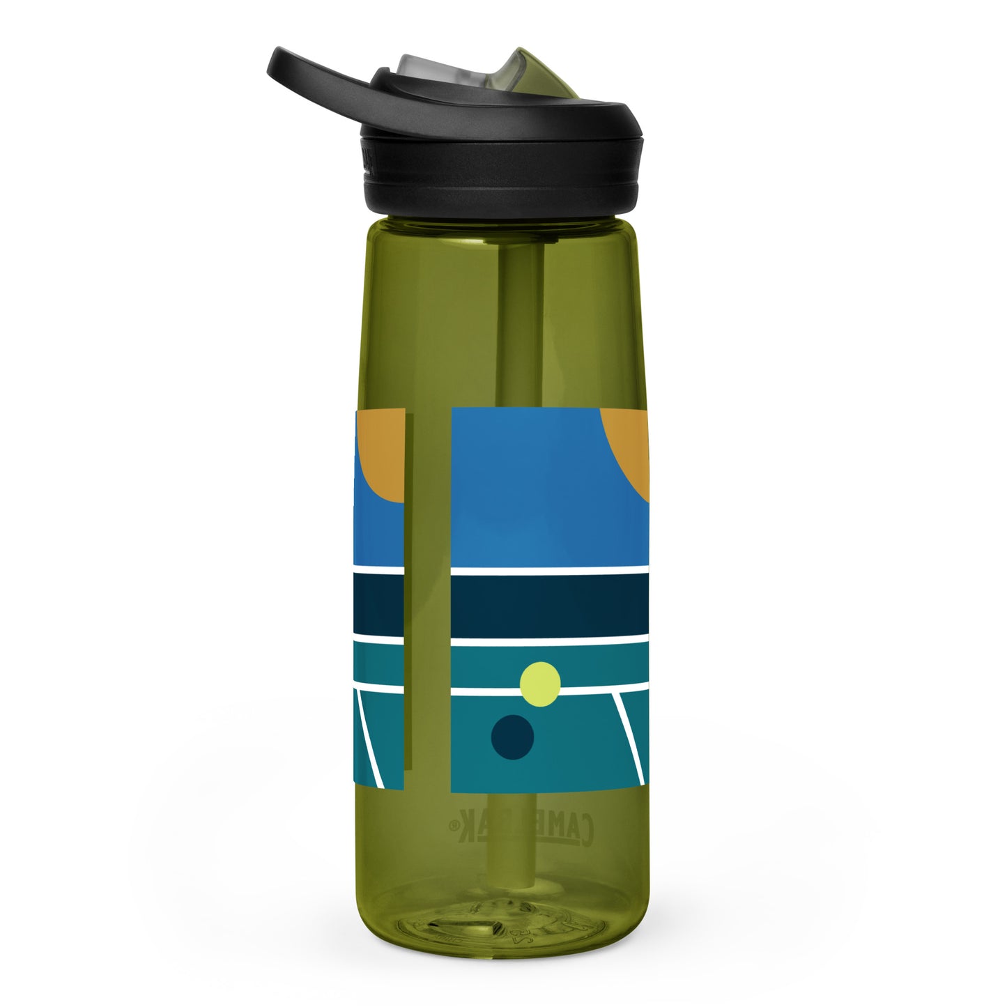 Minimalist Pickleball Court on sports water bottle