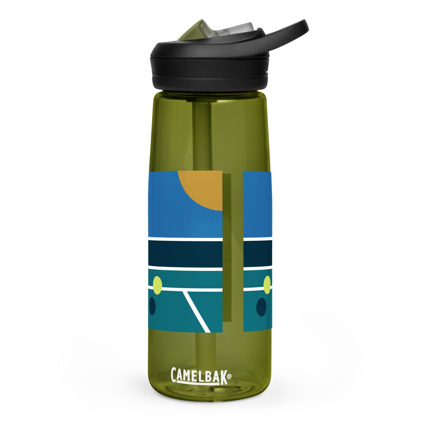 Minimalist Pickleball Court on sports water bottle
