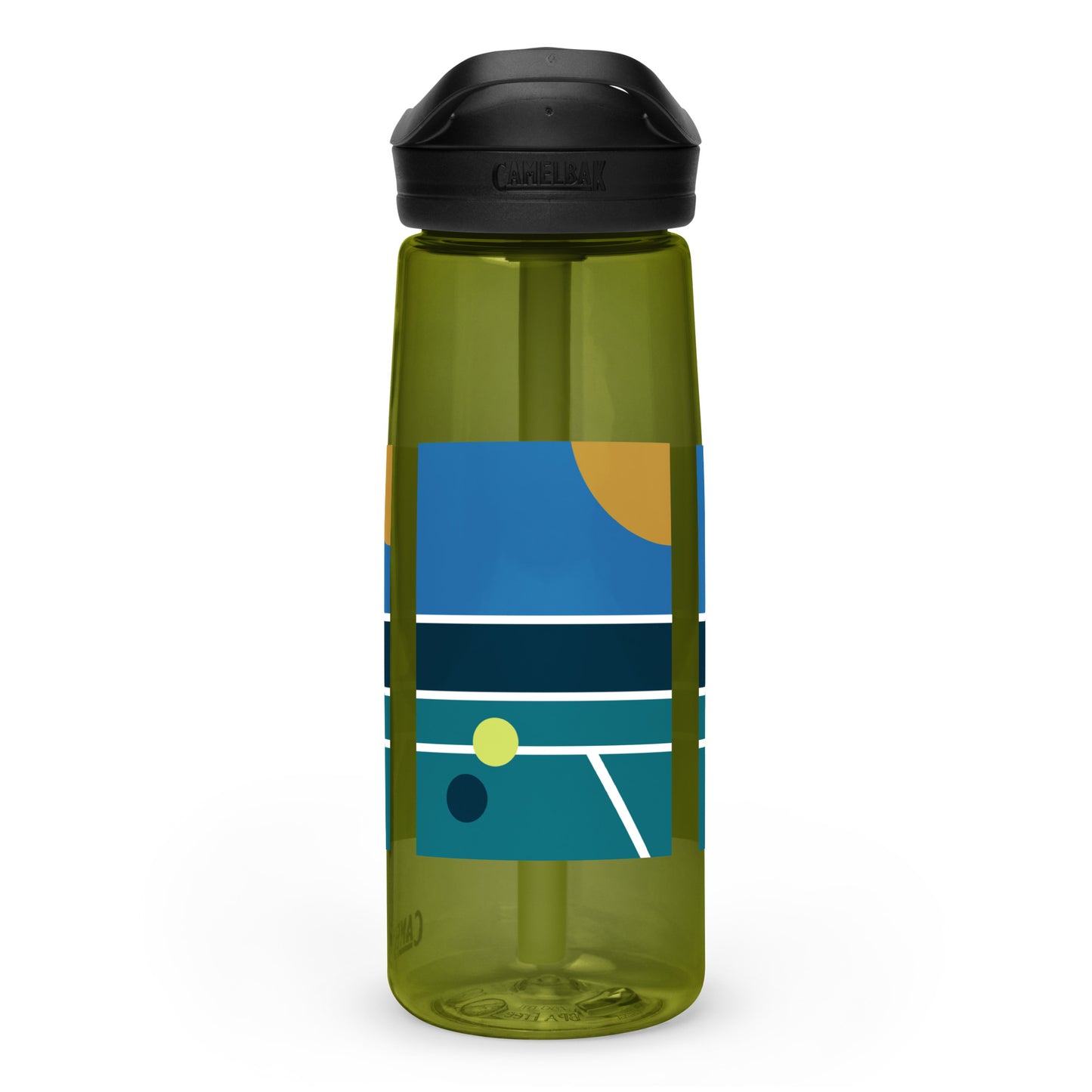 Minimalist Pickleball Court on sports water bottle