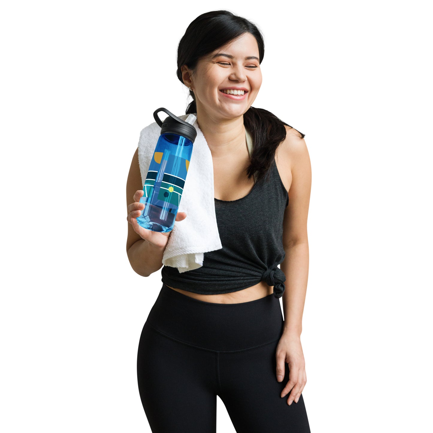 Minimalist Pickleball Court on sports water bottle