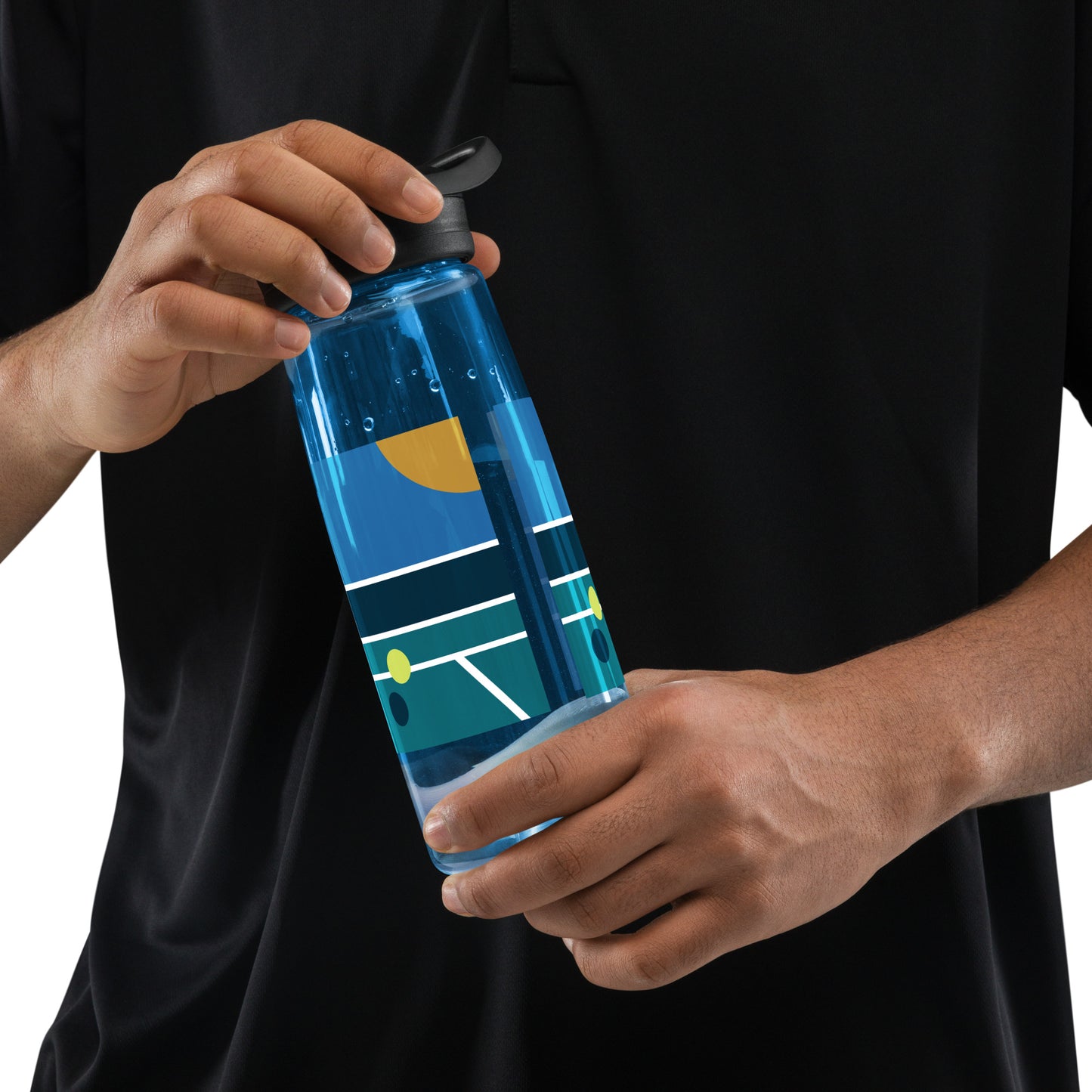 Minimalist Pickleball Court on sports water bottle