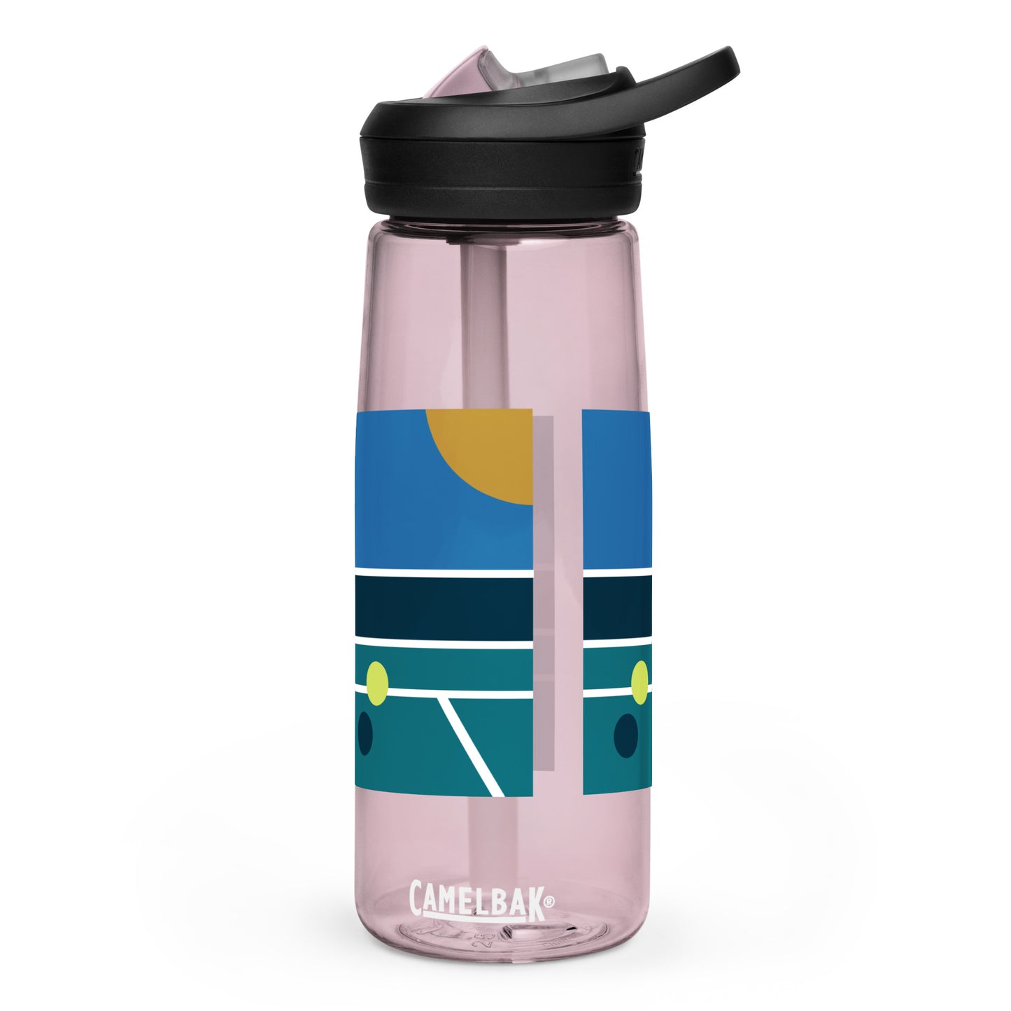 Minimalist Pickleball Court on sports water bottle