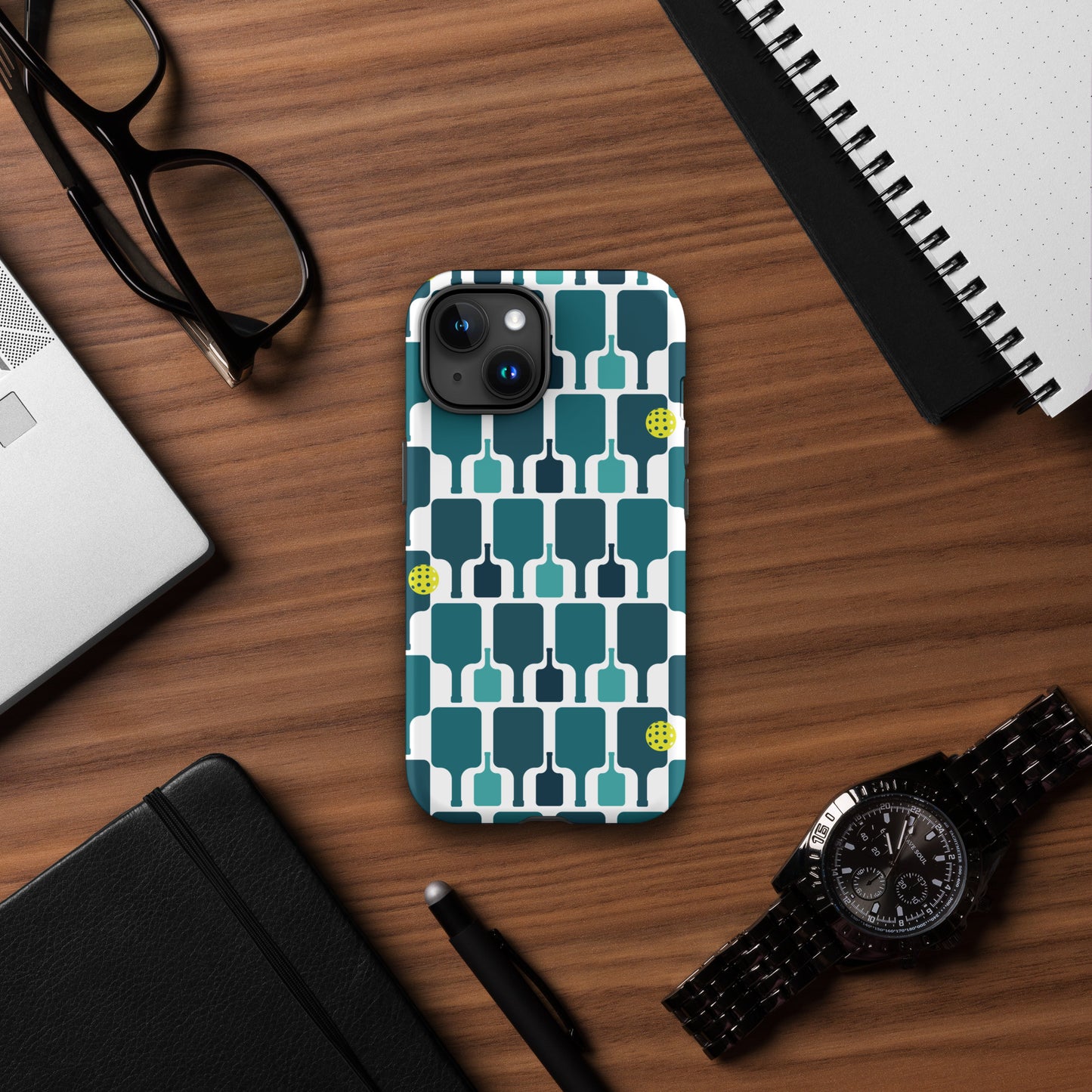 Pickleball Paddle grid graphic on Tough Case for iPhone®