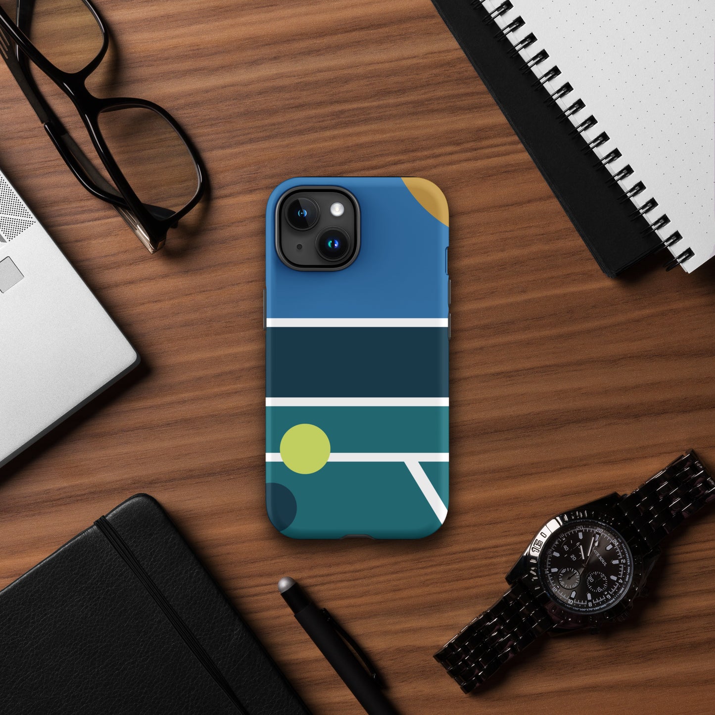 Minimalist Pickleball Court graphic on Tough Case for iPhone®