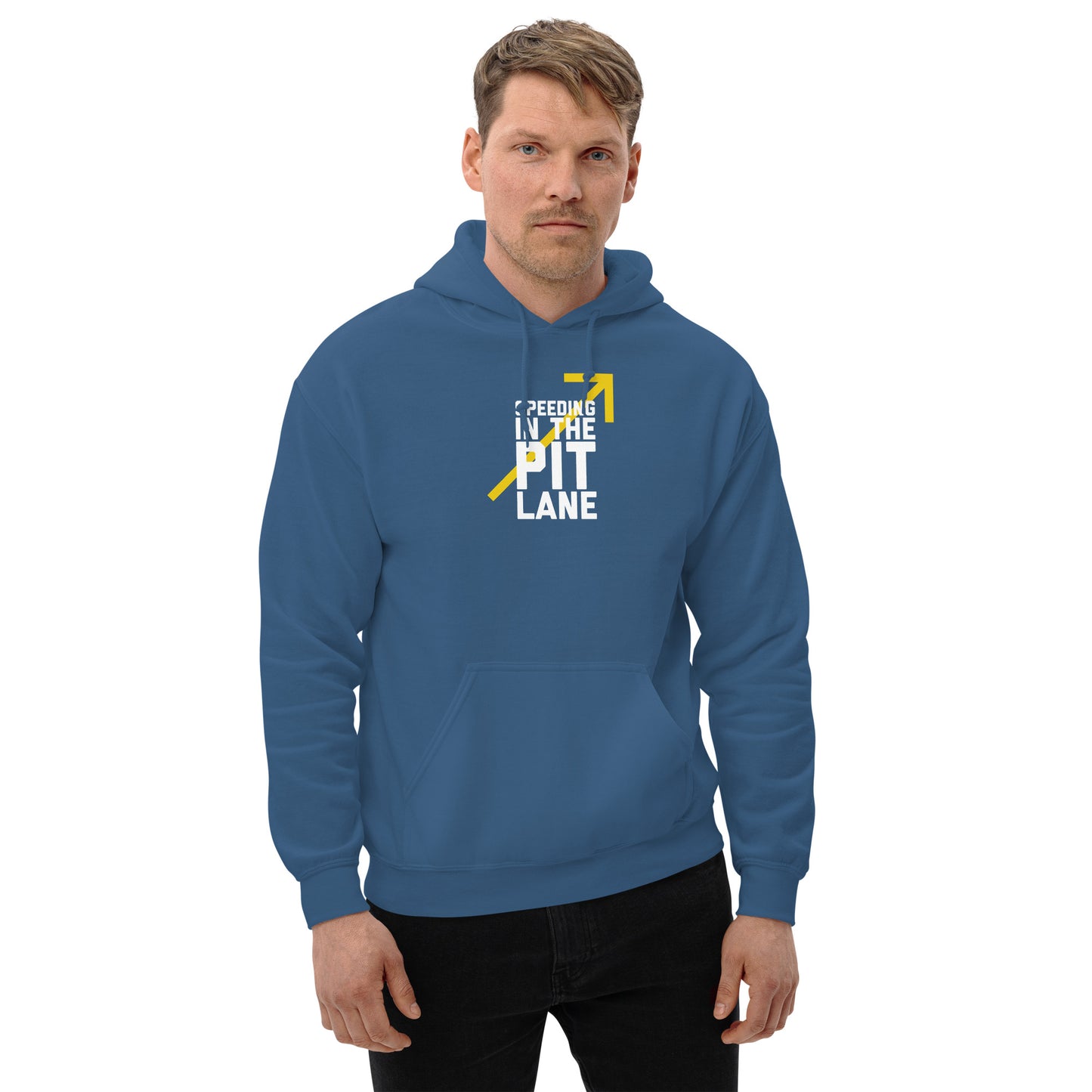 Speeding in the Pit Lane type on Unisex Hoodie