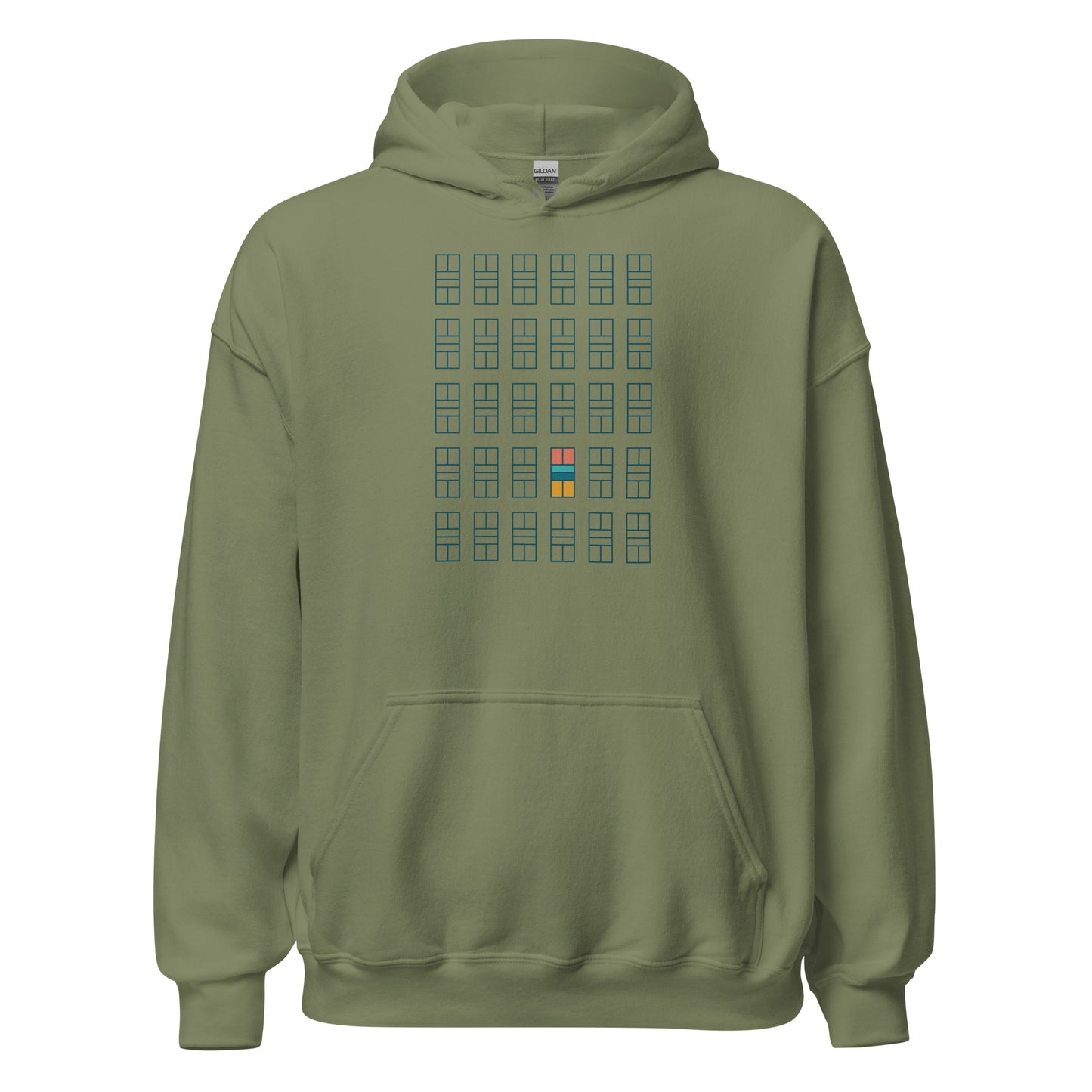 Pickleball Court grid. Unisex Hoodie