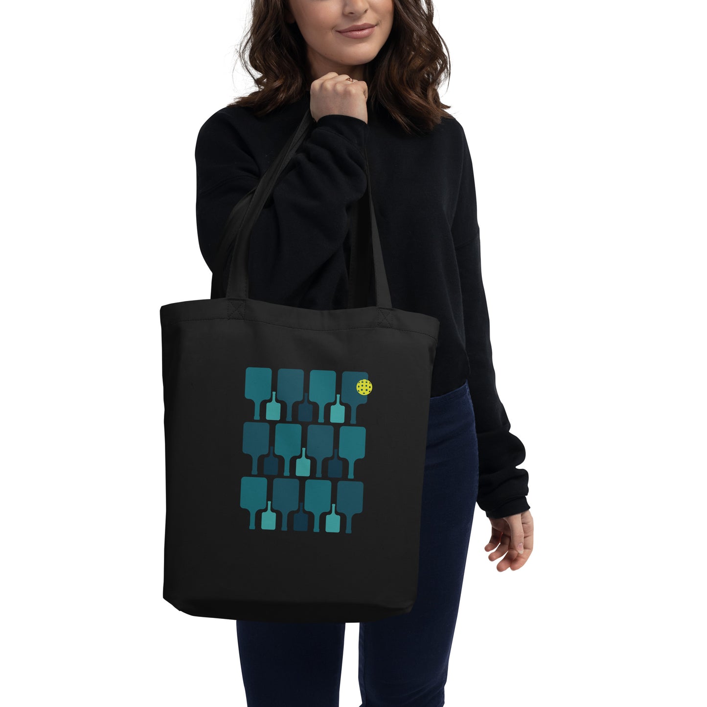 Pickleball Paddle grid Eco Tote Bag