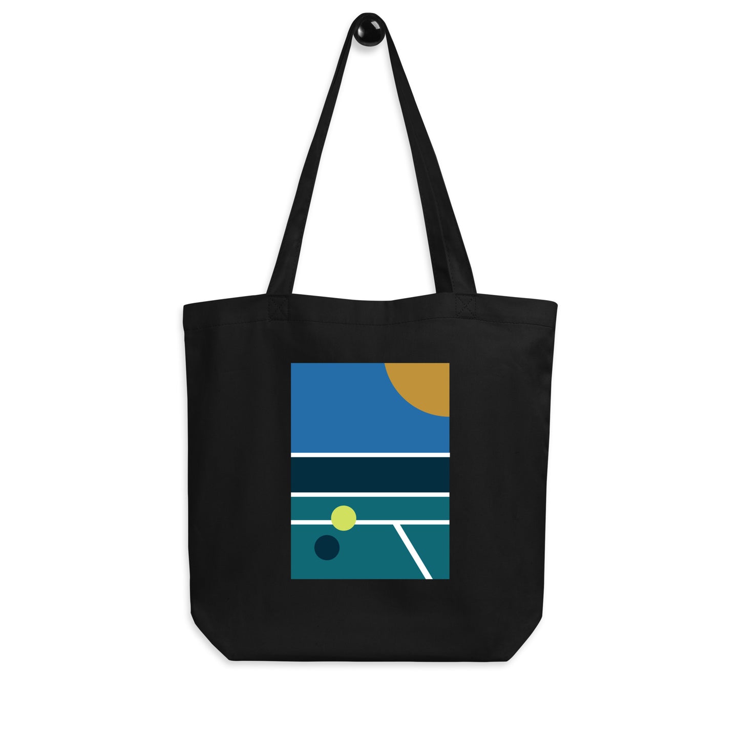 Minimalist Pickleball Court on Eco Tote Bag