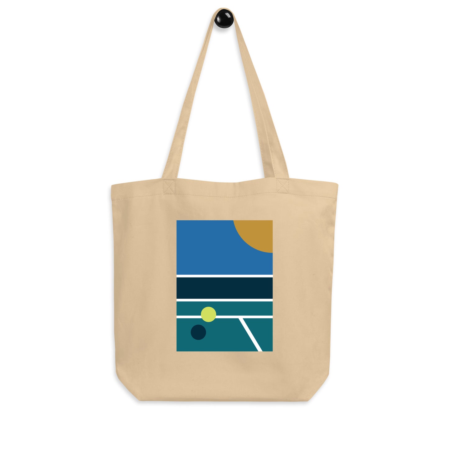 Minimalist Pickleball Court on Eco Tote Bag