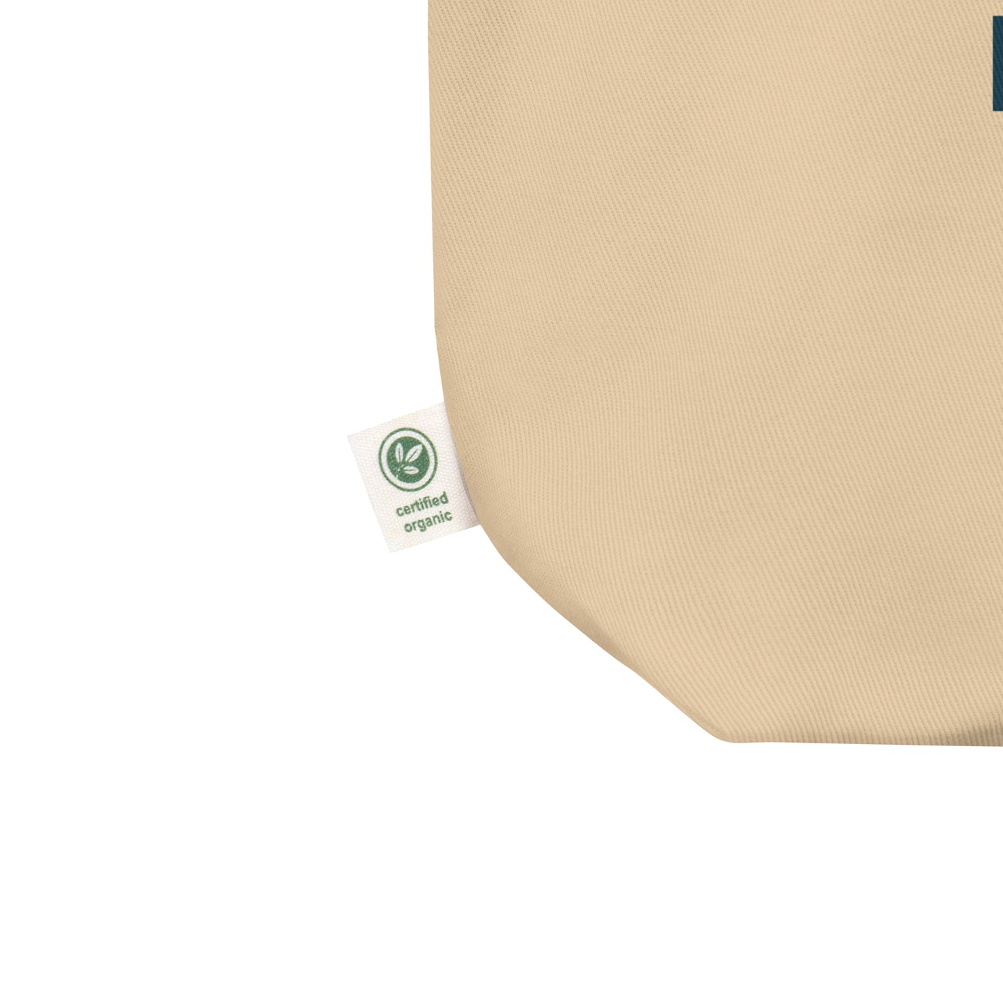 certified organic tag on tote bag