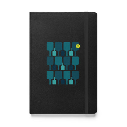 Paddle grid graphic on hardcover bound notebook