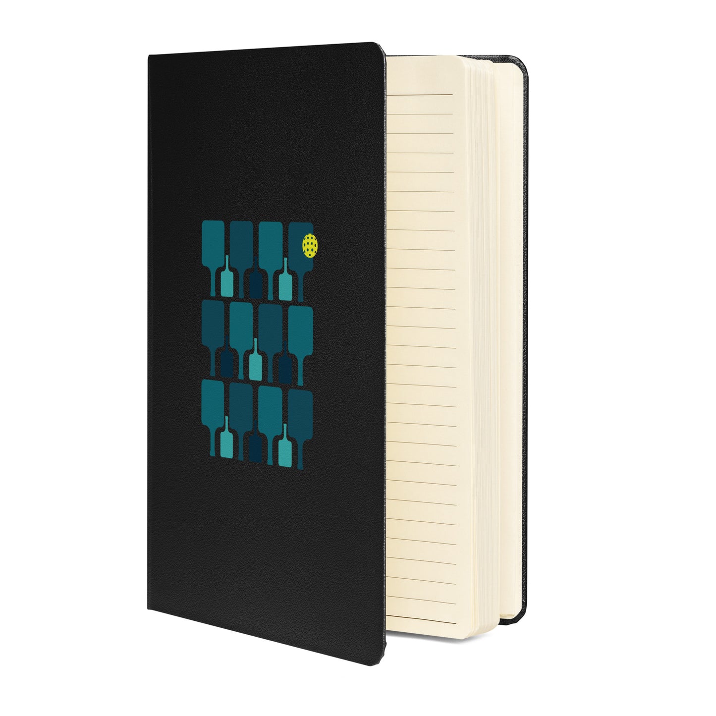 Paddle grid graphic on hardcover bound notebook