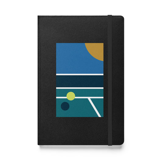 Minimalist Pickleball Court on hardcover bound notebook