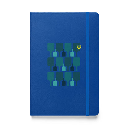 Paddle grid graphic on hardcover bound notebook