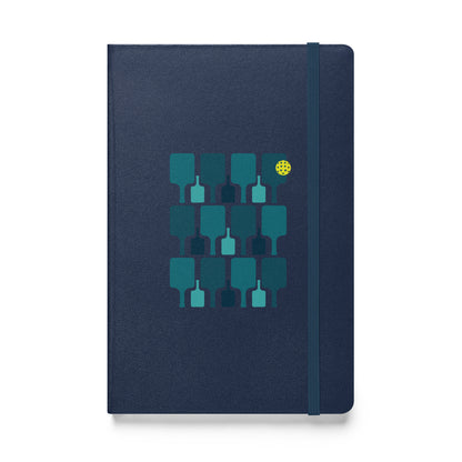 Paddle grid graphic on hardcover bound notebook