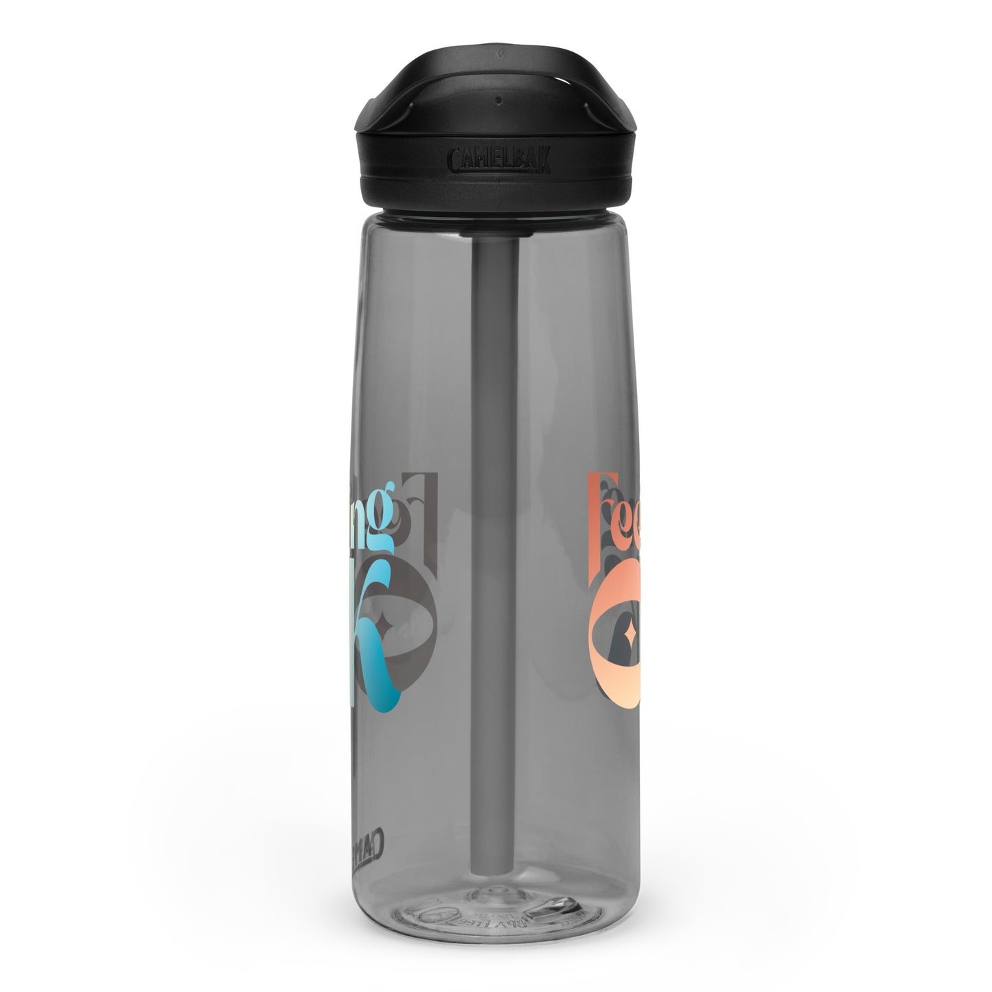 Feeling OK type on Sports water bottle