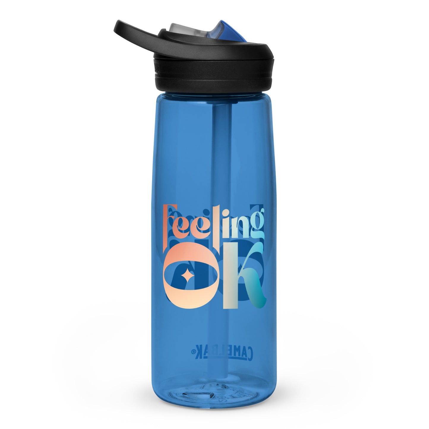 Feeling OK type on Sports water bottle