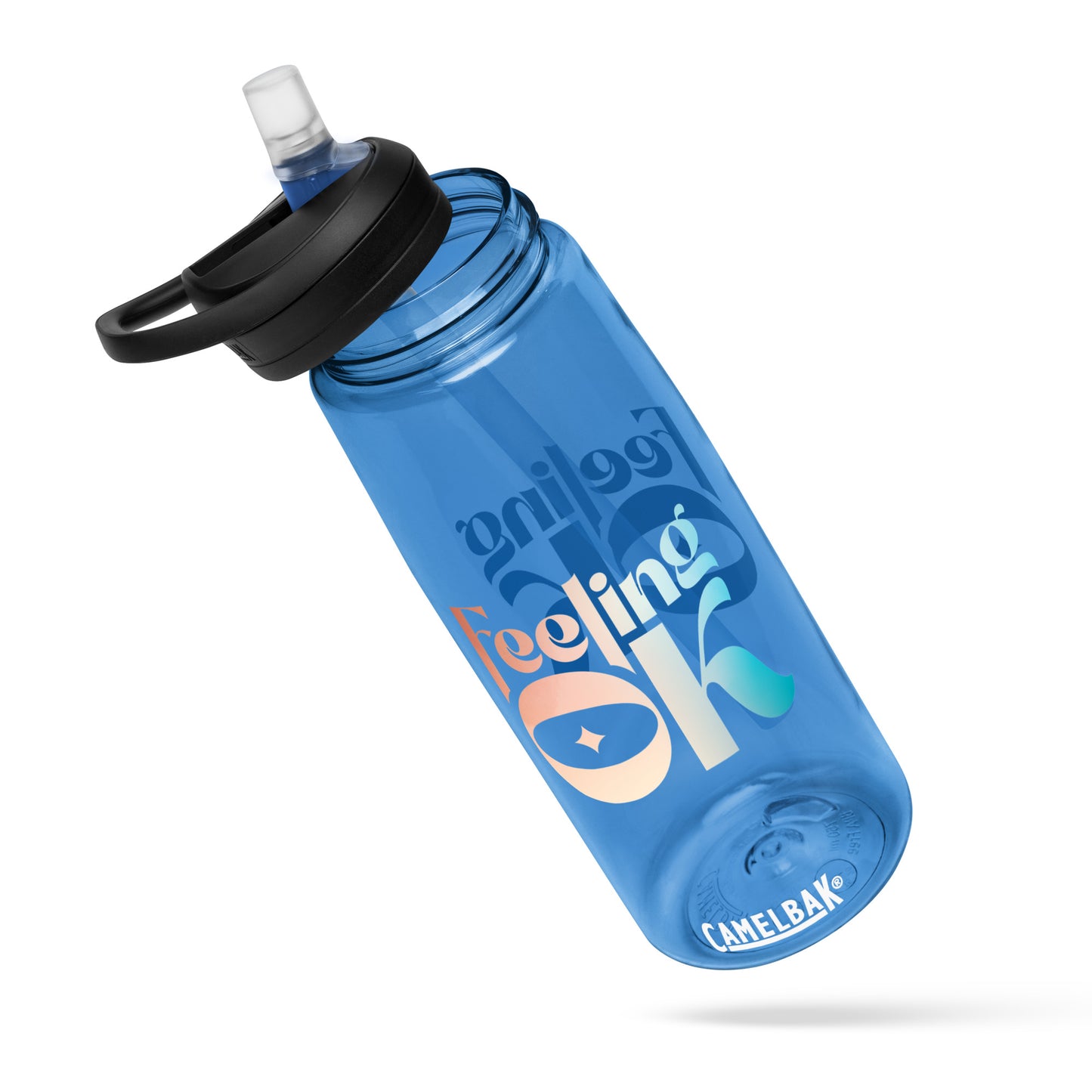 Feeling OK type on Sports water bottle