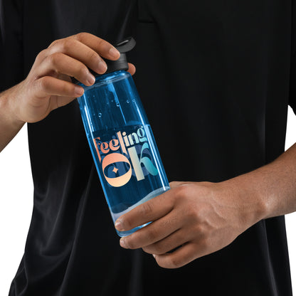 Feeling OK type on Sports water bottle