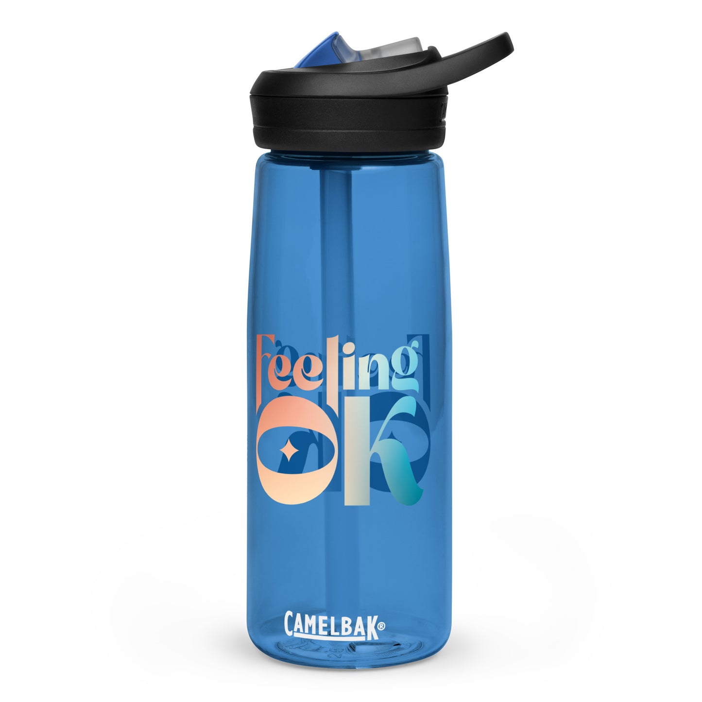 Feeling OK type on Sports water bottle