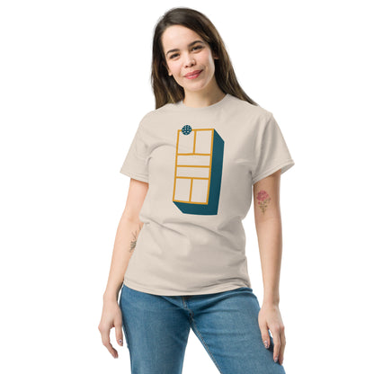 Pickleball Court Dimensional. Unisex classic tee