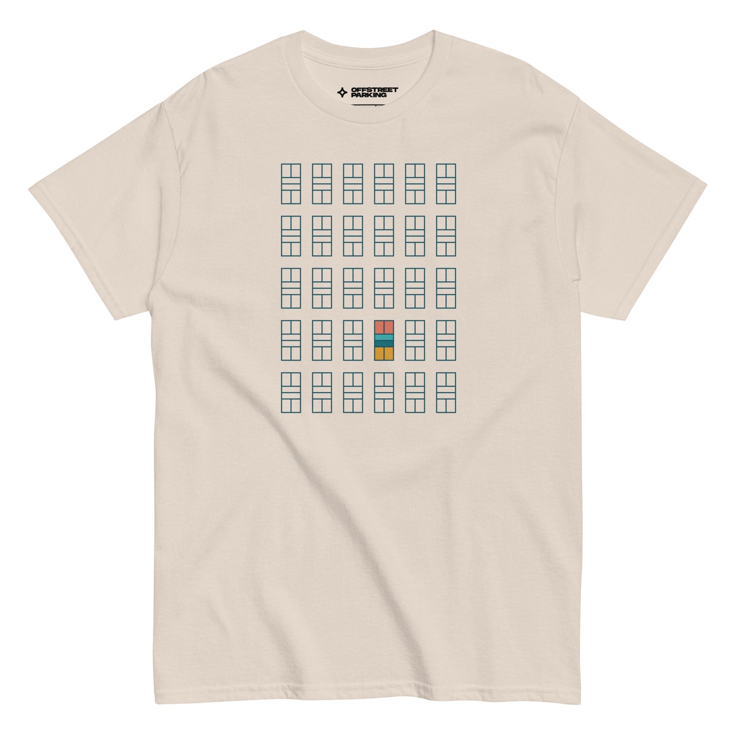 Pickleball Court grid. Unisex classic tee