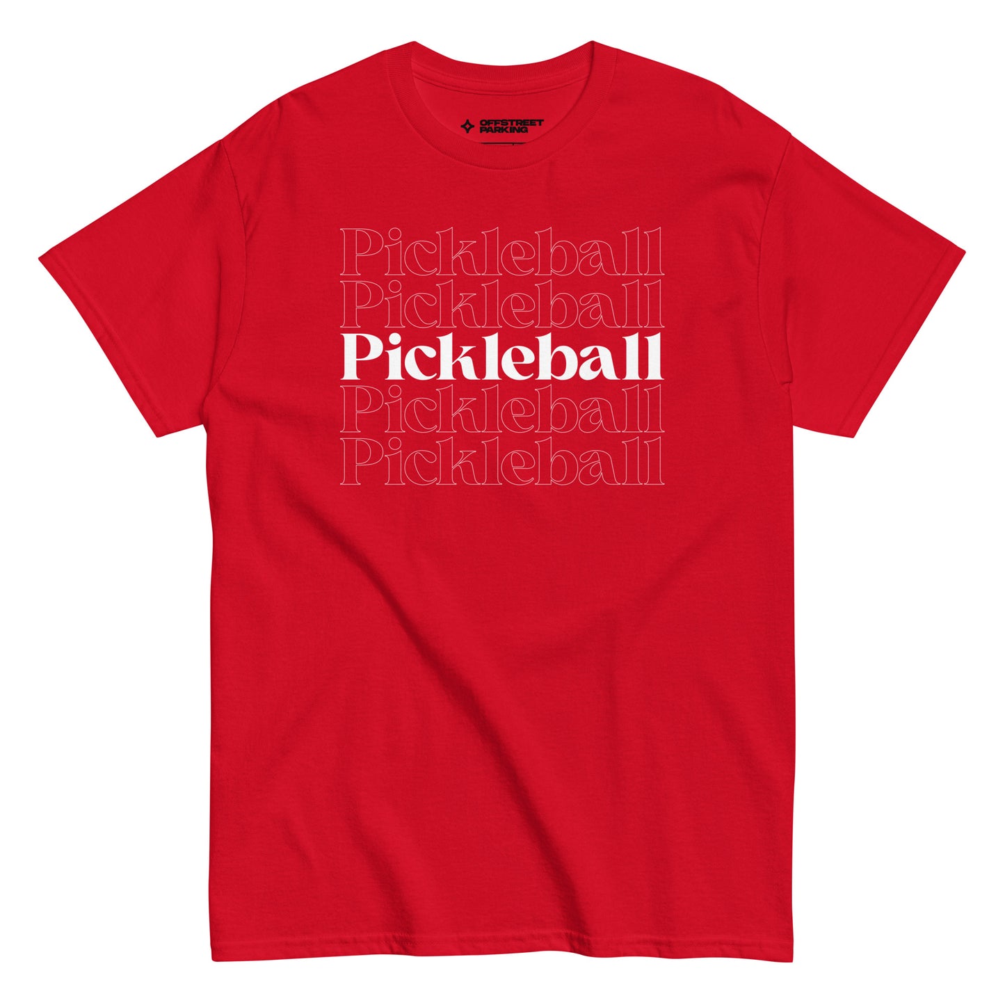 Pickleball x5 (white type). Unisex classic tee