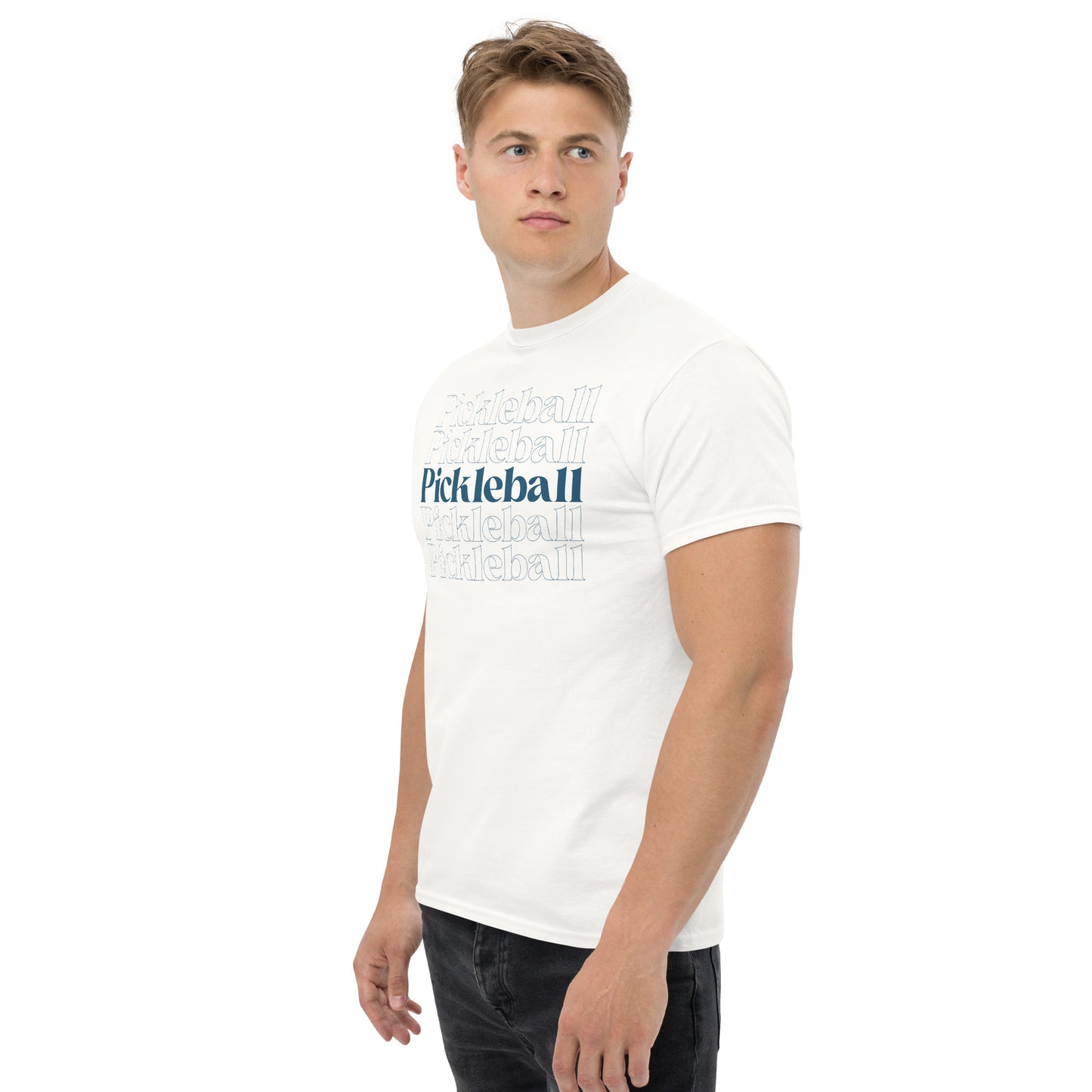 Pickleball x5 (dark type). Unisex classic tee